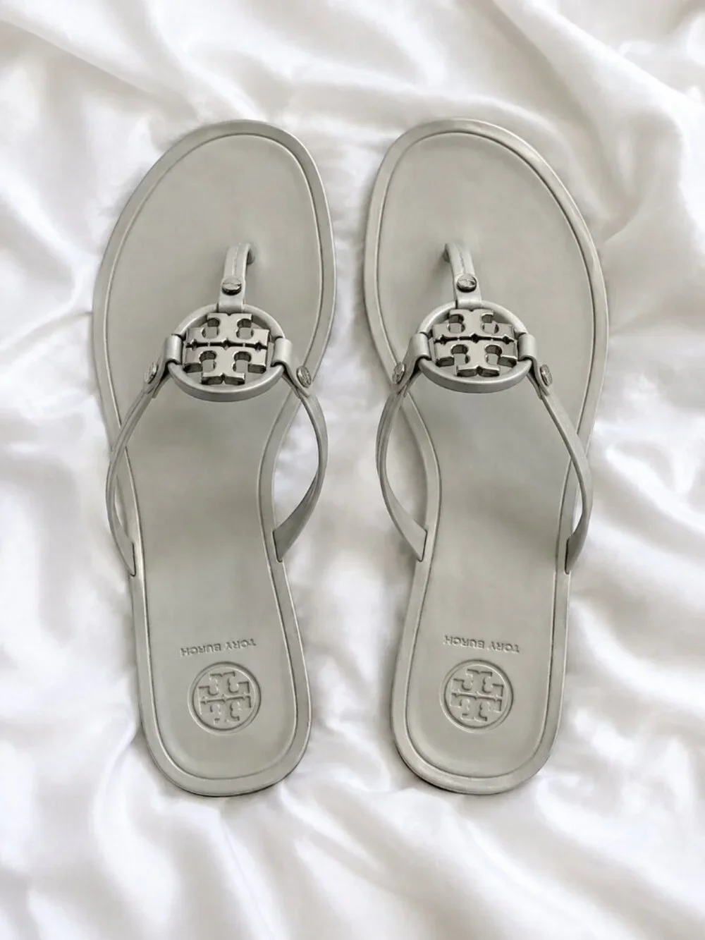 Tory Burch Mini Miller Jelly Sandals Silver